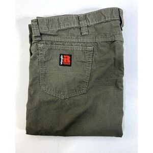 Wrangler Riggs Workwear Men's Green Rip Stop Canvas Rugged Size 44 X 32